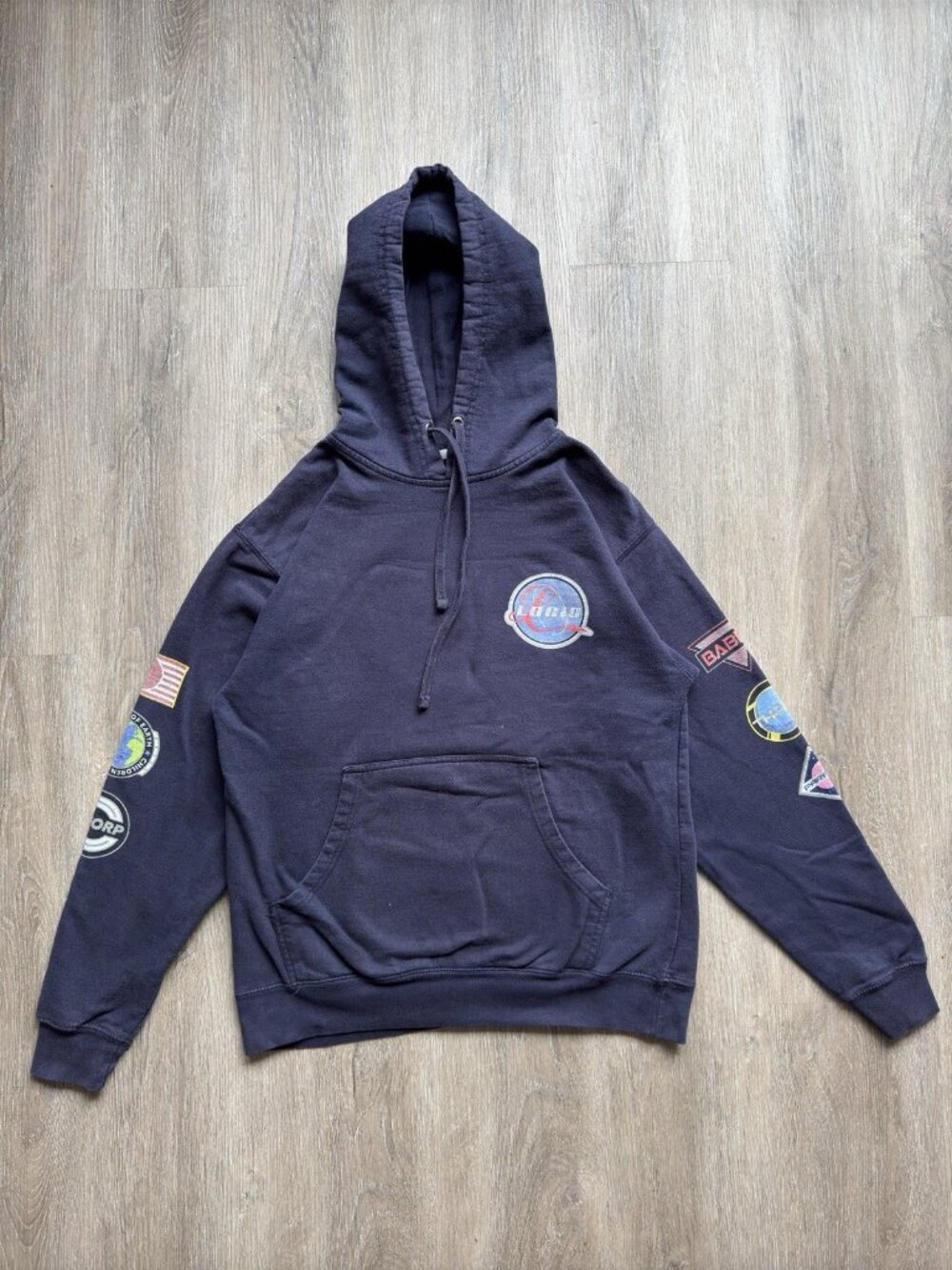 Vintage Y2K Logic 2015 The Incredible True Story Tour Space Nasa Rap Hoodie Art